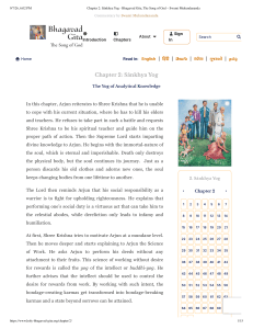 Chapter 2: Sānkhya Yog Commentary - Bhagavad Gita