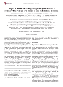 HBV Genotype and Mutation in Advanced Liver Disease, East Kalimantan