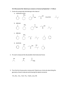 Chemistry Chapter 2 Discussion Set: Organic Compounds & Intermolecular Forces