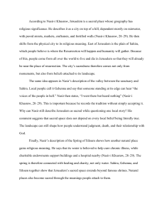 Nasir-i Khusraw on Jerusalem's Sacred Geography