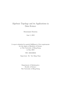 Algebraic Topology Applications in Data Science Report