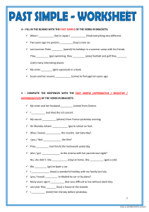 Past Simple English Worksheet Exercises