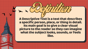 Descriptive Text: Definition, Structure, Examples