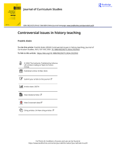 Controversial Issues in History Teaching | Journal of Curriculum Studies