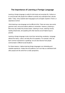 The Importance of Learning a Foreign Language