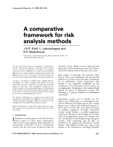 Comparative Framework for Risk Analysis Methods