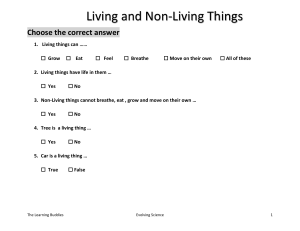Living and Non-Living Things Quiz