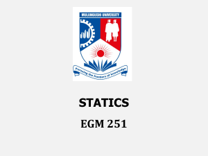 Statics EGM 251 Course Syllabus - Mulungushi University