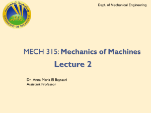 MECH 315: Mechanics of Machines Lecture 2 - Linkage Transformation