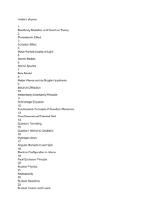 Modern Physics Table of Contents