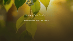 Poetry Analysis: Nothing Gold Can Stay by Robert Frost