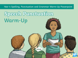 Year 4 Speech Punctuation Warm-Up