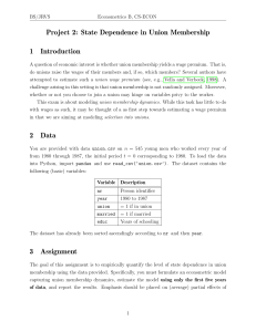 Econometrics Project: Union Membership Dynamics