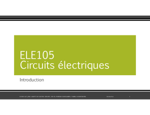 ELE105 Circuits &eacute;lectriques - Introduction au cours