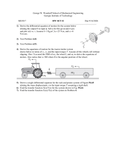Georgia Tech ME3017 HW Set 2: Mechanical Engineering Dynamics