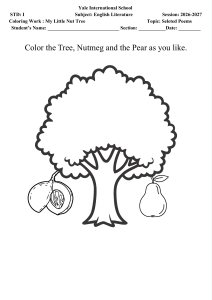 Coloring Worksheet: My Little Nut Tree (Yale International School)