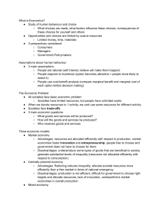 What is Economics? Basic Concepts and Models