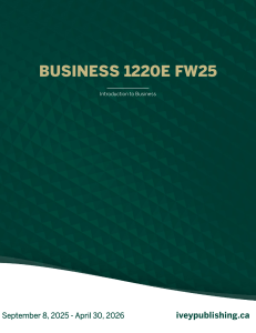 BUSINESS 1220E FW25: Introduction to Business Course Material