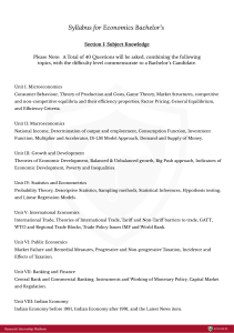 Economics Bachelor's Syllabus
