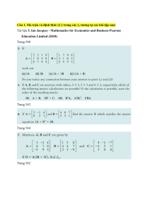 Matrices and Determinants Exercises