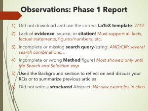 Phase 1 Report Feedback: Academic Writing & Research Errors
