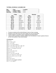 AK/ADMS 2320 Tutorial Schedule