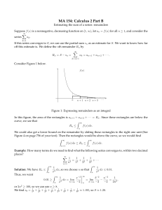 MA 154 Calculus 2 Part B: Estimating Series Remainders