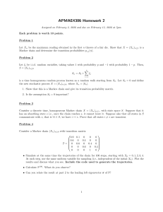 APMAE4306 Homework 2: Markov Chains & Stochastic Processes