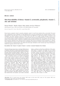 Skin Bioavailability of Dietary Nutrients: Vitamin E, Carotenoids, Polyphenols, Vitamin C, Zinc, Selenium
