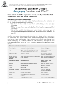 Geography Transition Work: Transboundary Water Conflicts