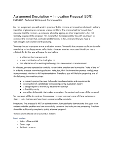 ENCS 282 Innovation Proposal Assignment Description