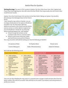 Battle Plan for Quebec: 1759 Seven Years' War Assignment