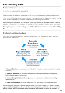 Kolb Learning Styles: Experiential Learning Theory & Cycle