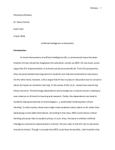 Artificial Intelligence in Education: A Critical Analysis