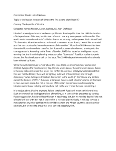Ukraine's MUN Position Paper on Russian Invasion & WWIII Risk