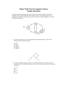 Major Field Test in Computer Science Sample Questions