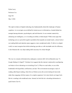 Technology and Cognition: Digital Age Thinking