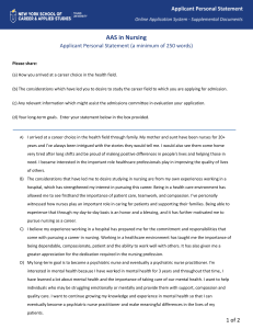 AAS in Nursing Personal Statement Example
