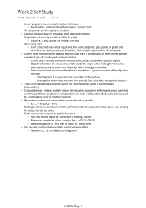 Week 2 Linear Programming Self Study Notes