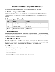 Introduction to Computer Networks Overview