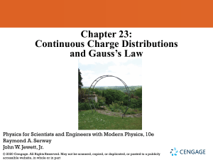 Chapter 23: Continuous Charge Distributions and Gauss&rsquo;s Law