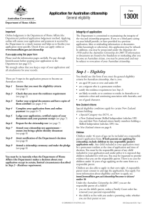 Australian Citizenship Application Form 1300t