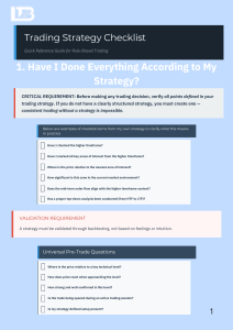 Trading Strategy Checklist