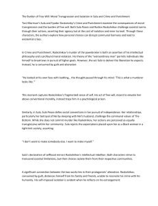 Moral Transgression in Sula & Crime and Punishment