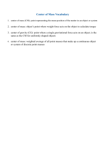 Center of Mass Vocabulary Definitions