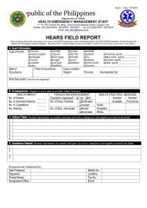HEARS Field Report - Health Emergency Management