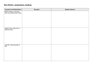 Non-fiction Preparatory Reading List: Books & Authors