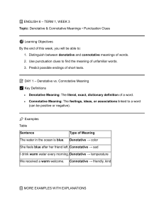 English 6: Denotative & Connotative Meanings Lesson