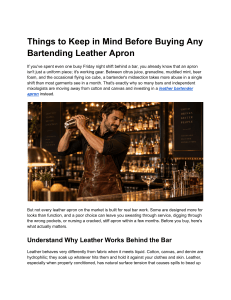 Buying a Bartending Leather Apron: Key Considerations