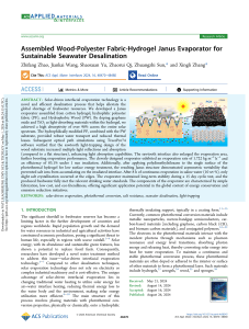 Wood-Polyester Fabric-Hydrogel Janus Evaporator for Seawater Desalination